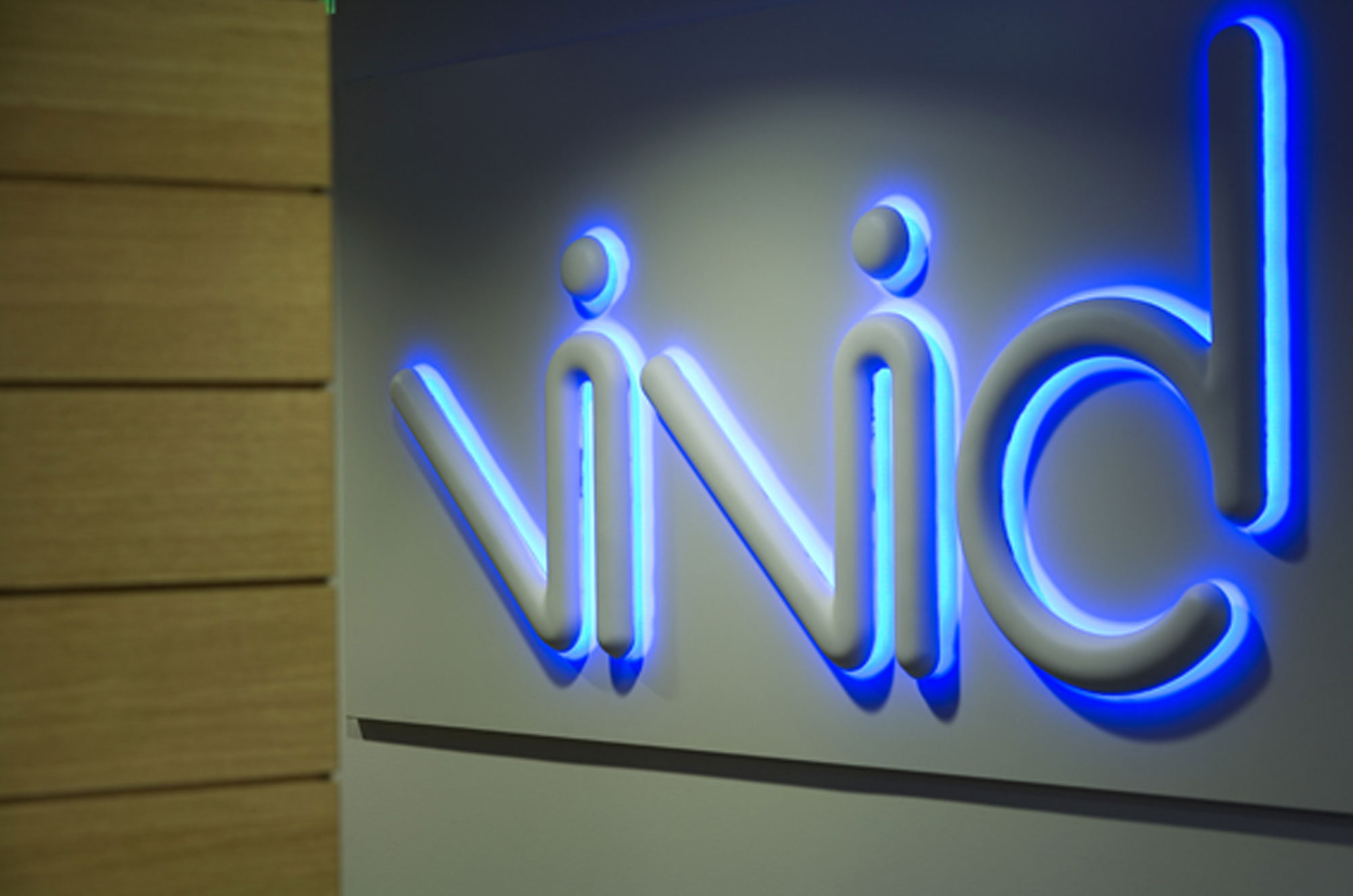 Vivid backlit reception logo - Branding